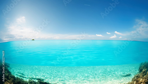 Wallpaper Mural Sea Morning Panorama Tropical Horizontal Composition - Post-processed Generative AI Torontodigital.ca