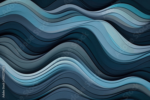 unobtrusive colorful modern curvy waves background illustration with dark slate gray, ash gray and dark gray color - Generative AI