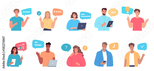 Modern young people professional worker, manager, designer, developer, coder