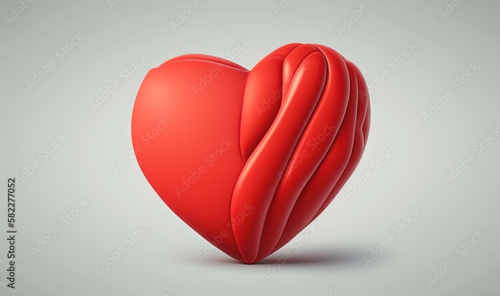 a red heart shaped object on a gray background with a shadow on the floor and a shadow on the wall behind it, with a shadow on the floor. generative ai a red heart shaped object on a gray background with a shadow on the floor and a shadow on the wall behind it, with a shadow on the floor. generative ai