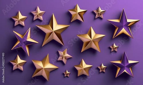  a bunch of gold stars on a purple background with a purple background and a purple background with a purple background and a purple background with a purple background.  generative ai