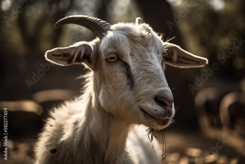 Indian domestic goat. Generative AI