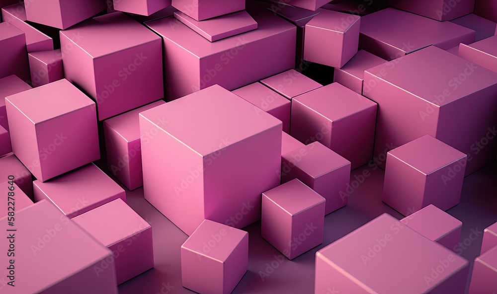 a large group of pink cubes are shown in this image with a purple background and a black background with a red one in the middle of the cubes. generative ai a large group of pink cubes are shown in this image with a purple background and a black background with a red one in the middle of the cubes. generative ai