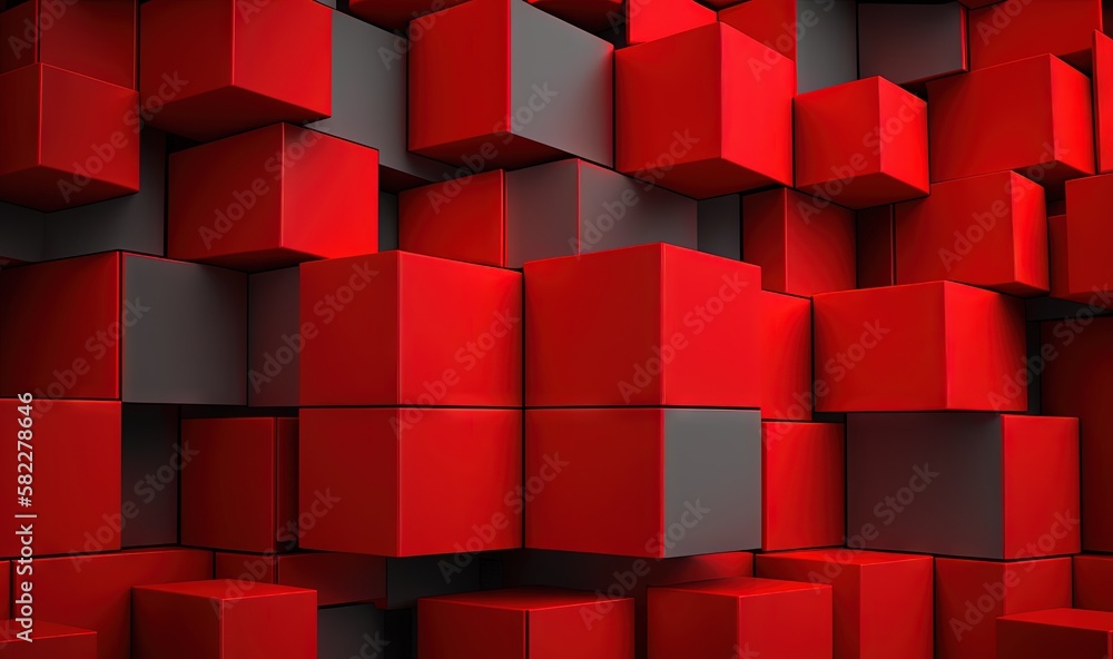 a large group of red cubes with a black one in the middle of the picture and a black one in the middle of the picture. generative ai a large group of red cubes with a black one in the middle of the picture and a black one in the middle of the picture. generative ai