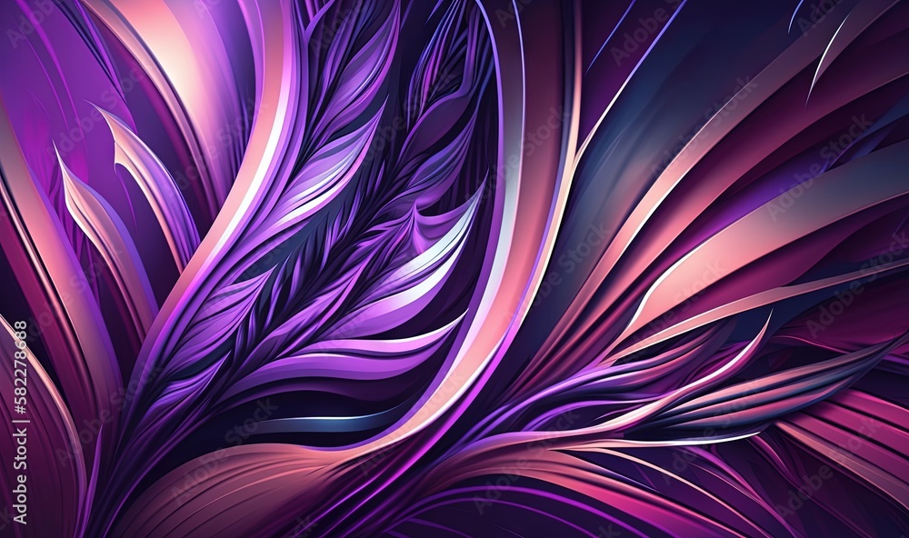 a purple and pink abstract background with lines and curves in the ...