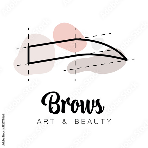 Eyebrow scheme. Trimming. brow bar vector logo for beauty studio. Brow design. Eyebrow coloring and laminating