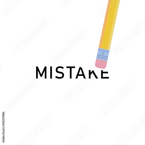 A pencil rubber erasing a mistake, a troubleshooting concept