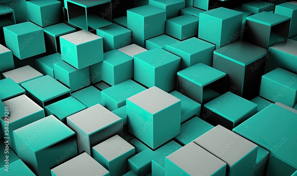 a very large group of cubes that are all green and grey in color and size, with a black background and a white border. generative ai a very large group of cubes that are all green and grey in color and size, with a black background and a white border. generative ai