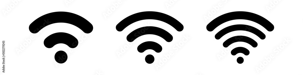 Wi-Fi vector symbol. Internet connection sign. Wireless icon. Wi-Fi illustration set. Wi-Fi vector symbol. Internet connection sign. Wireless icon. Wi-Fi illustration set.