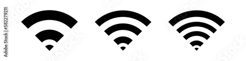 Wi-Fi vector symbol. Internet connection sign. Wireless icon. Wi-Fi illustration set. 