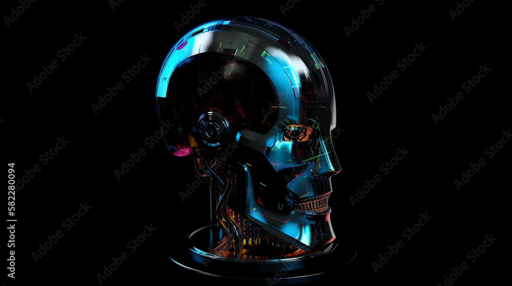 3d rendered illustration of a ai glowing head 3d rendered illustration of a ai glowing head