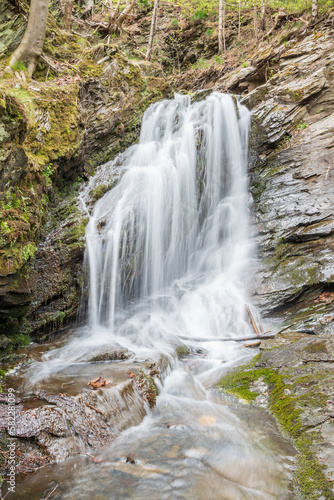 Waterfall in the forest with silk effect