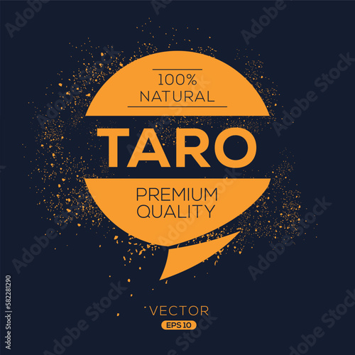 Creative (Taro), Taro label, vector illustration.