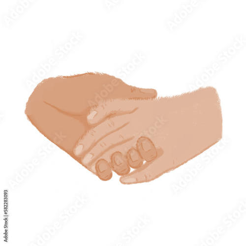 Ilustraci√≥n de interacci√≥n tomar de la mano. Apoyo y amor