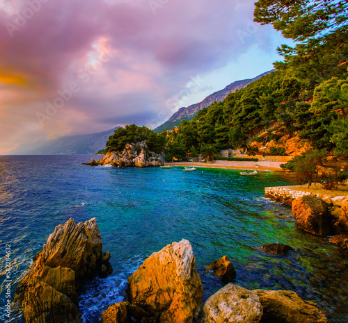 picturesque summer scenery, Brela - croatian resort, Makarska riviera, Dalmatia, Europe  © Rushvol