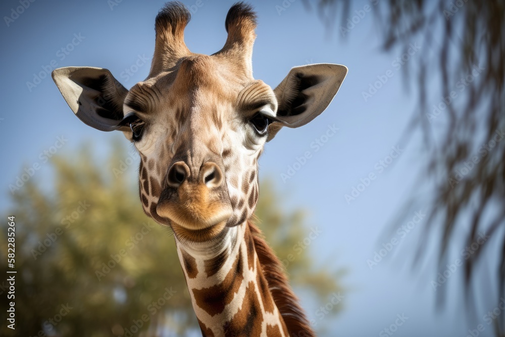 Naklejka premium lovely giraffe. Generative AI