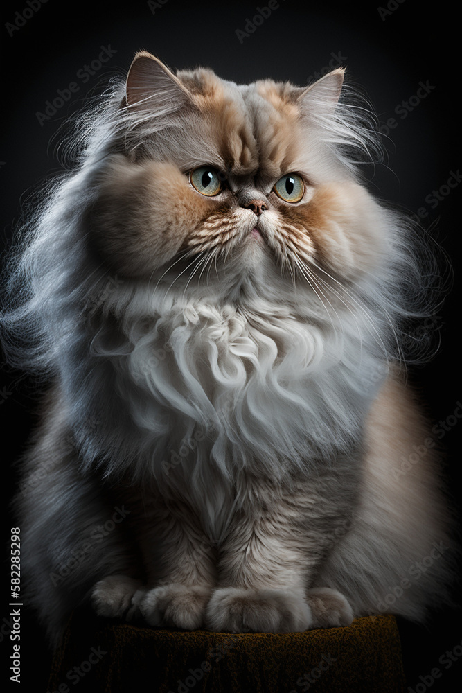 Portrait of Persian Cat, Cat Portrait, Generative AI