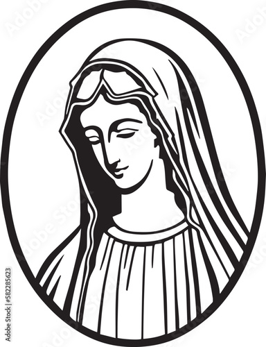 Virgin Mary Vector illustration, SVG