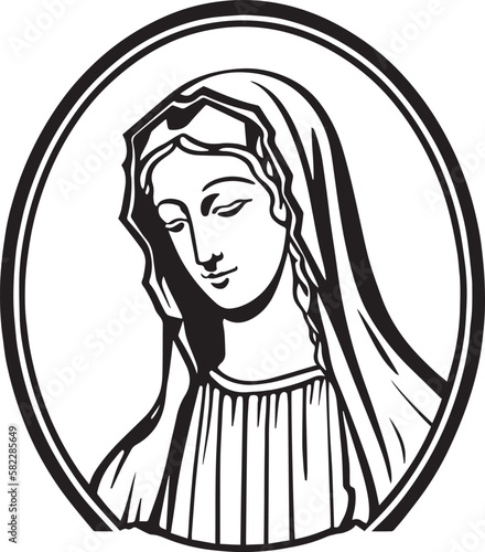 Virgin Mary Vector illustration, SVG
