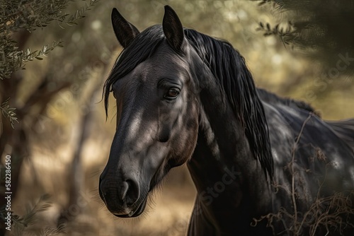 KILLER HORSE. Italian horse breed known as the Murge (Puglia, Italy), which has been raised in the wild on former farms since the 20th century. Its beginnings can be traced back to the time of Spanish © AkuAku