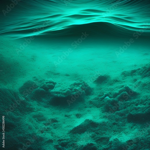 Blue black green seabed digital - generative ai