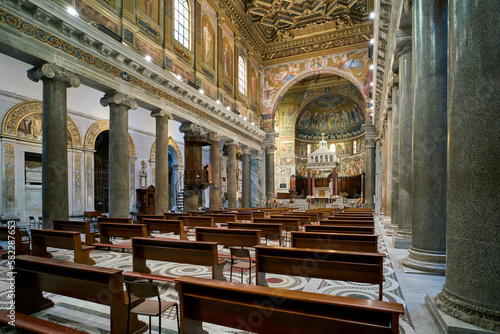 Basilica di Santa Maria in Trastevere  romanesque styled church in Trastevere  Rome 