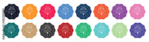 Premium quality seal or label flat vector icon