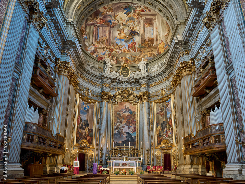The altar of the baroque church of S. Ignazio di Loyola in the Campo Marzio district of Rome, Italy

