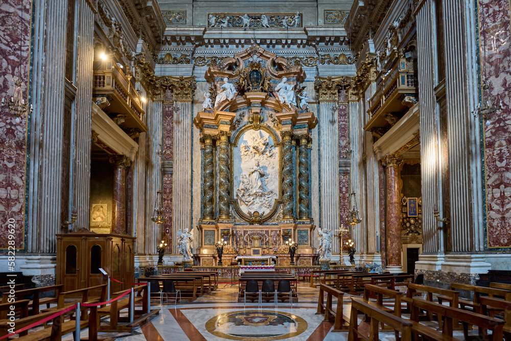 The baroque church of S. Ignazio di Loyola in the Campo Marzio district of Rome, Italy
