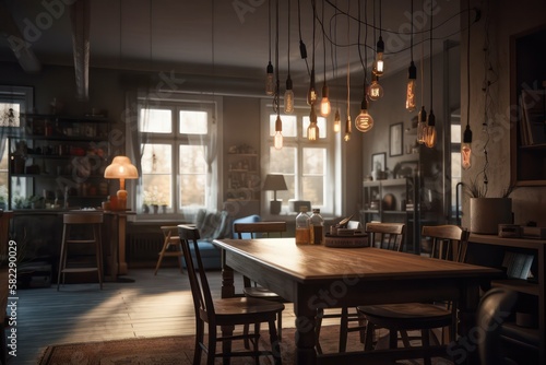 Scandinavian living room interior. Generative AI