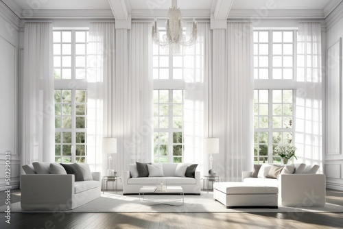 Scandinavian living room interior. Generative AI