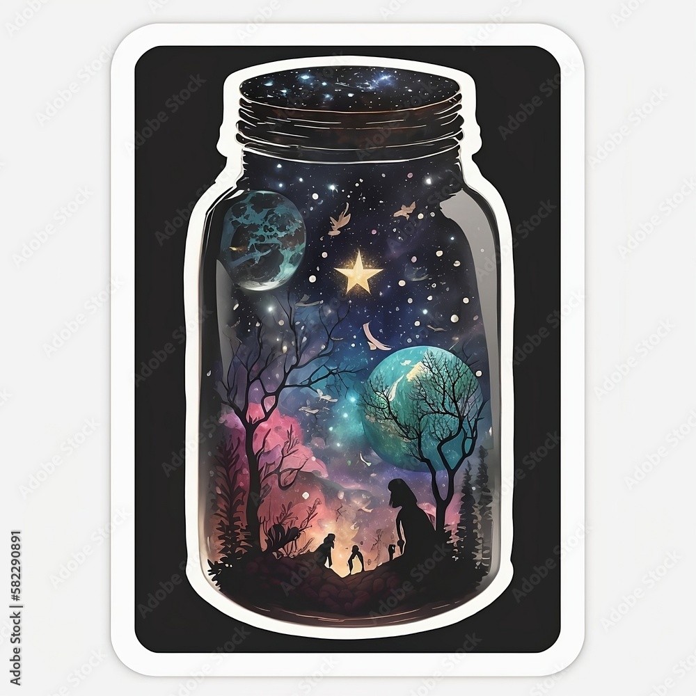 The Jar of the Universe sticker The Jar of the Universe sticker