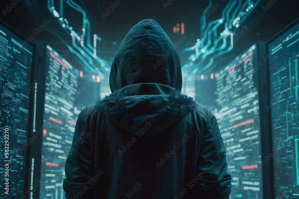 Dark Web Wizardry: The Mysterious Data Center Intruder. Ai generative Dark Web Wizardry: The Mysterious Data Center Intruder. Ai generative