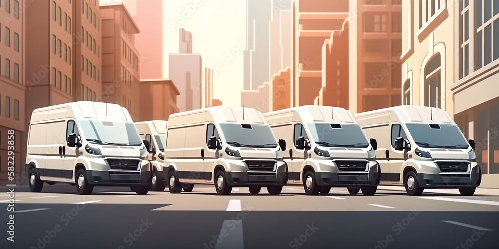 Shipping Vans in the City