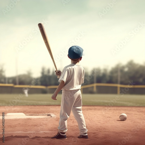 child playing baseball