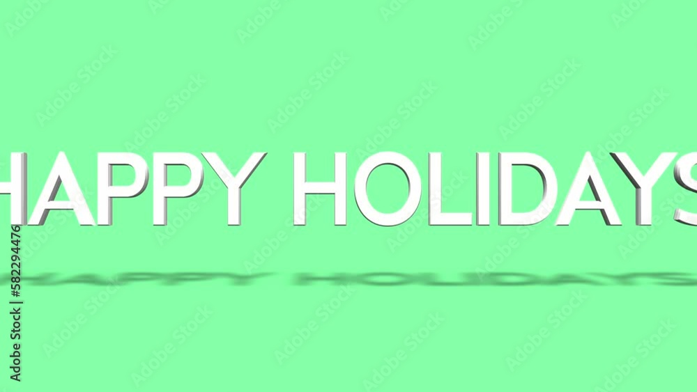 Rolling Happy Holidays text on green gradient, motion modern, elegance and promo holidays style background Rolling Happy Holidays text on green gradient, motion modern, elegance and promo holidays style background