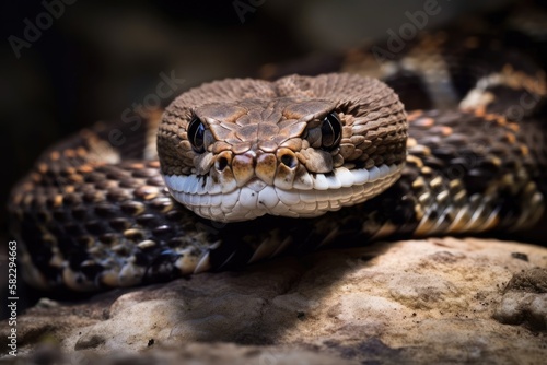 A Southern Pacific Rattlesnake portrait. Generative AI