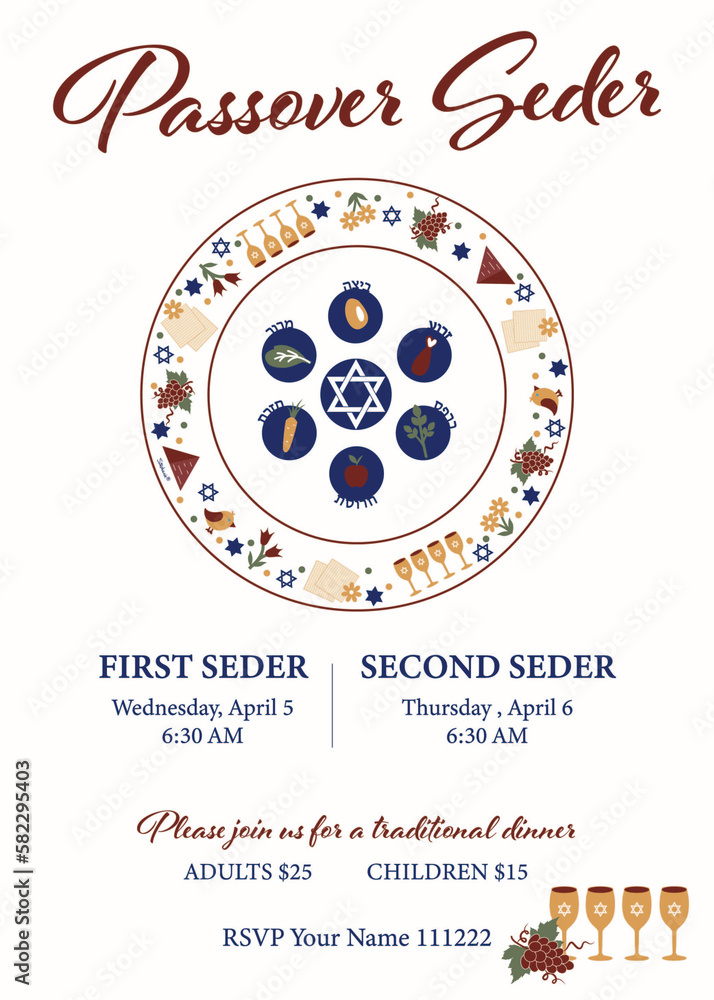 passover, jewish , happy, flyer, seder , holiday, plate, spring, symbol