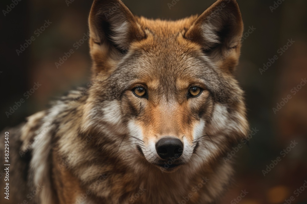 South of France European Wolf from the Alpine Reservation. Generative AI