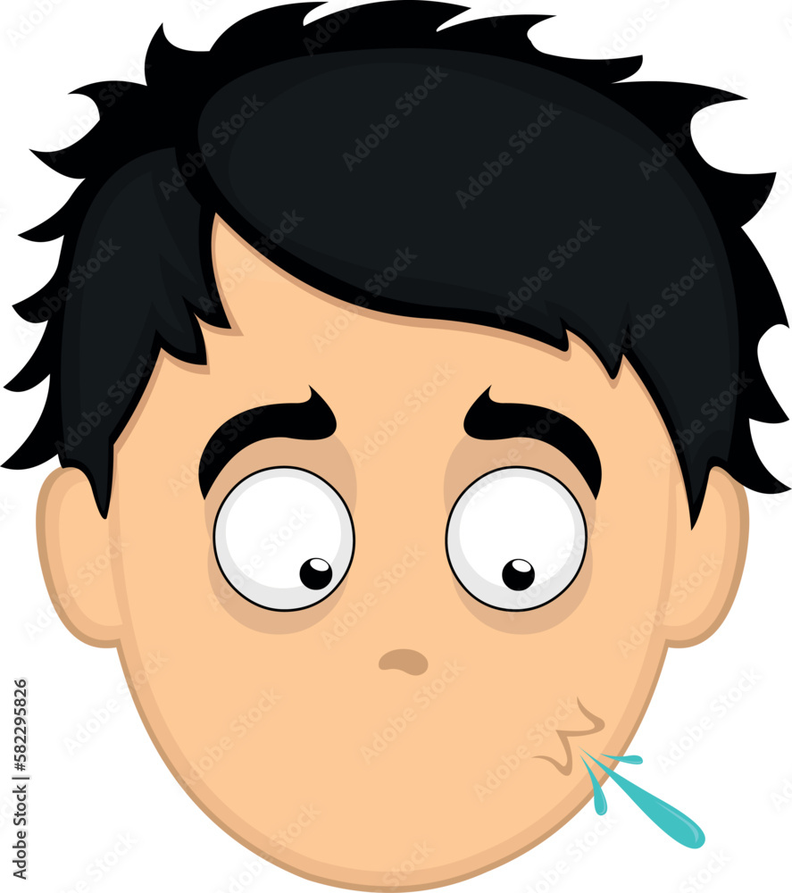 Obraz premium vector illustration face of a cartoon man spitting