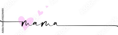 Slogan mama. Super mom or mommy for mothers day ideas. Funny vector best quotes for banner or wallpaper. Vector calligraphy and hearts for Mother's Day