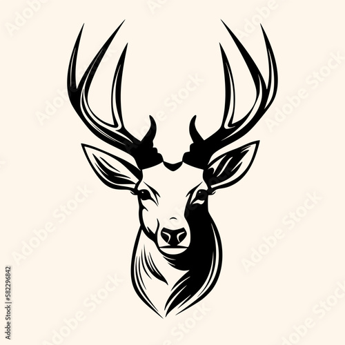 Deer vector for logo or icon  drawing Elegant minimalist style abstract style Illustration