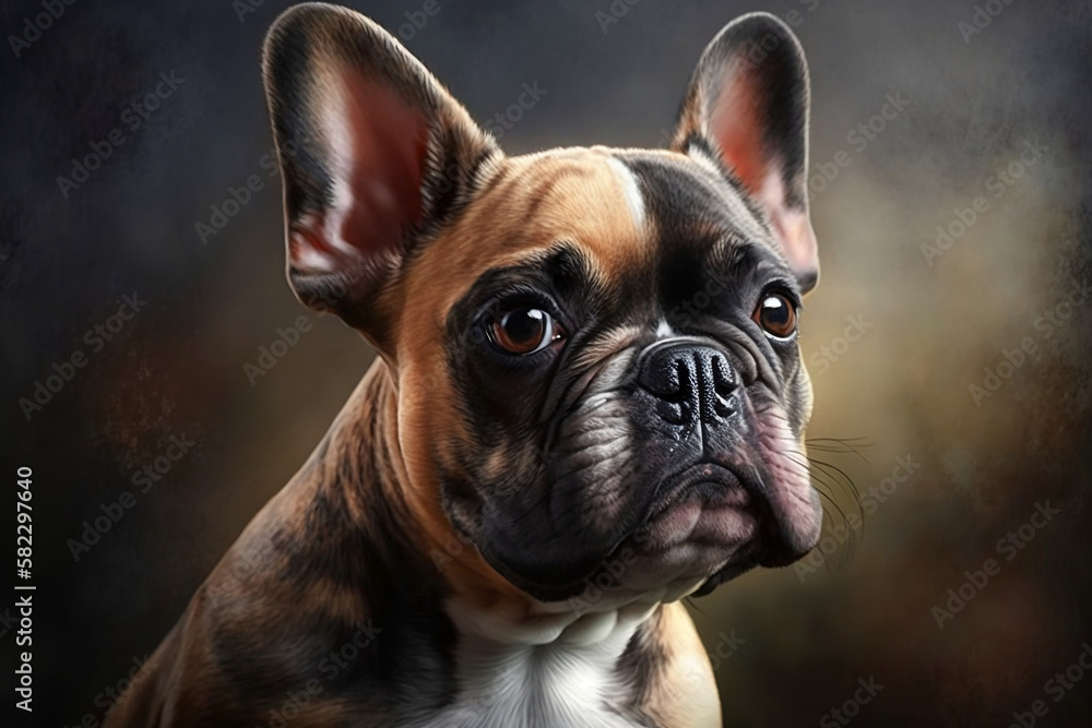 French Bulldog Portrait, Spring Season, Generative Ai