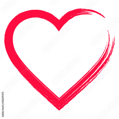 Heart Vector. Handdrawn Style Heart Shape Vector. Paintbrush Style Love Heart Illustration. Isolated Vector Illustration.