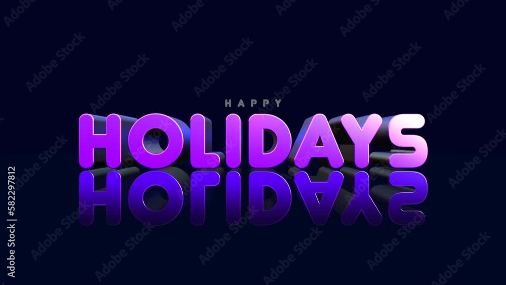 Cartoon Happy Holidays cartoon text on blue gradient, motion abstract promo, winter and holidays style background Cartoon Happy Holidays cartoon text on blue gradient, motion abstract promo, winter and holidays style background