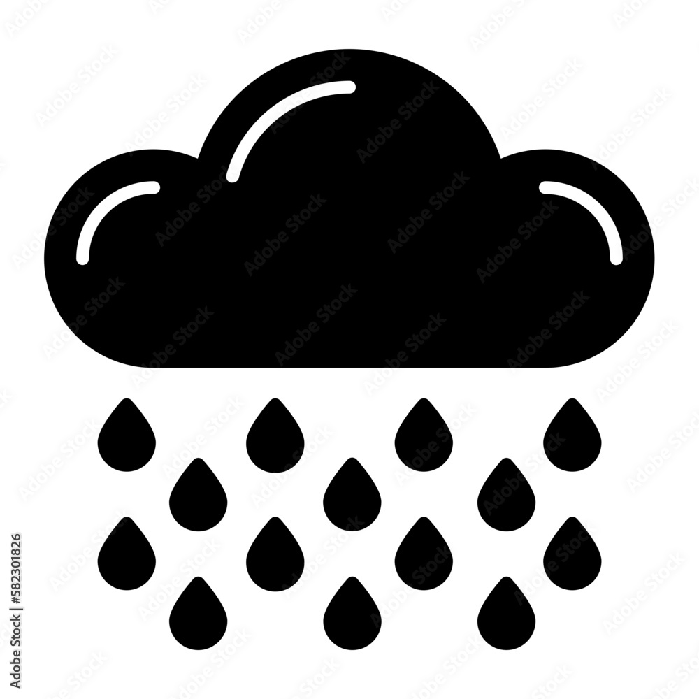 Rain Glyph Icon Rain Glyph Icon