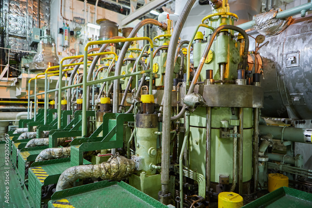 Ship's engine room. Vessel's ( Ship ) Engine Room Space / industrial