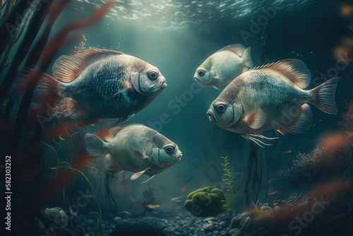 Thornyhead Fish Underwater Lush Nature by Generative AI photo