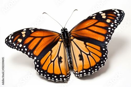 Monarch butterfly isolated on a white background Generative AI