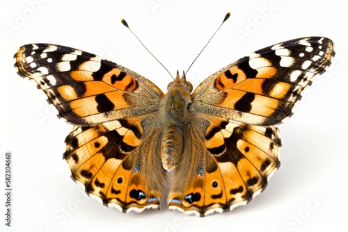 Painted lady butterfly isolated on a white background Generative AI